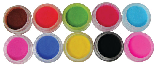 Coloured Acrylic Powder Kit - 10pcs