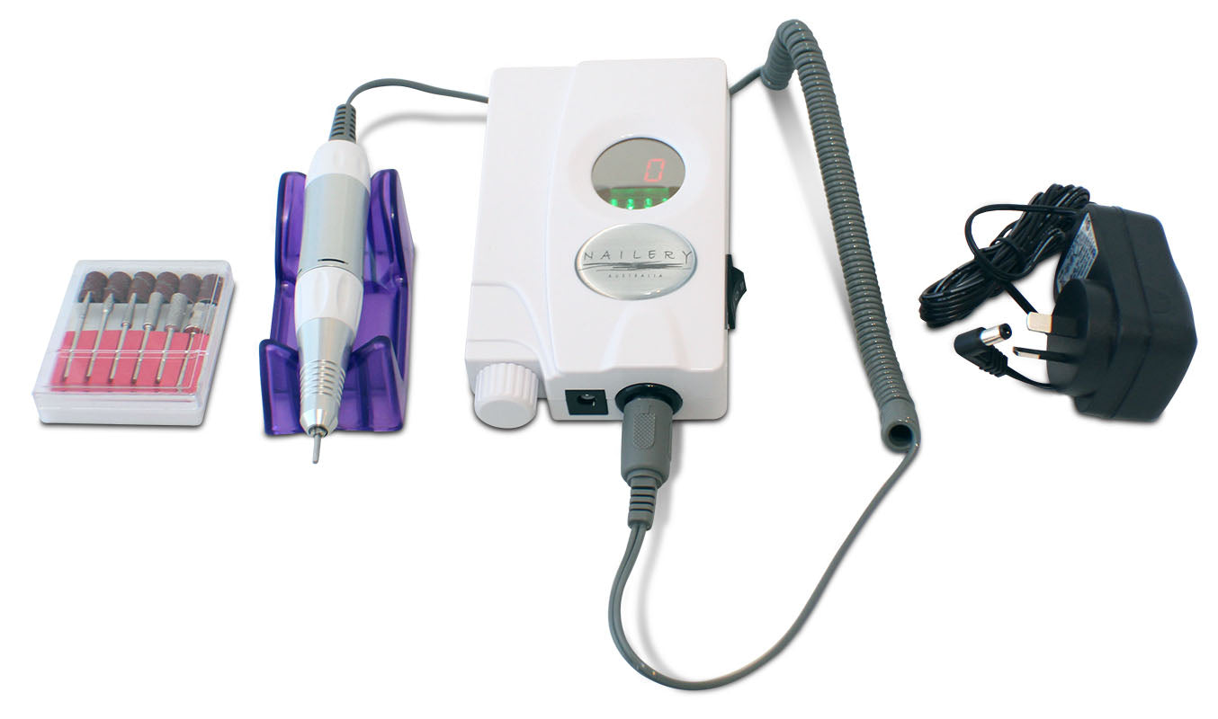 Portable Cordless Electric Nail Drill - White