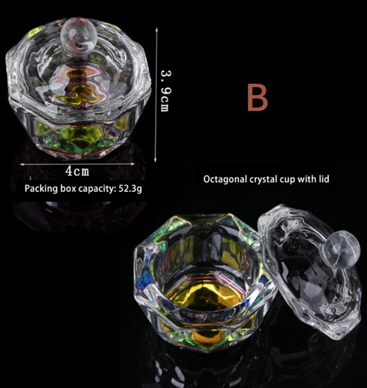 Glass Dappen Dish With Lid - Round