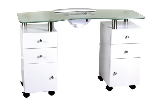 Double Cabinet Manicure Table with Built-in Dust Extractor