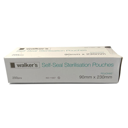 Walker's Self-Seal Sterilisation Pouches 90mm x 230mm Box 200