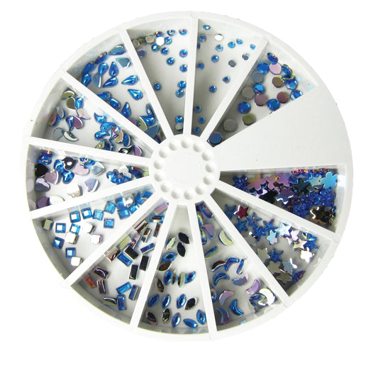 Aqua Blue Mixed Shape Rhinestones 220pcs