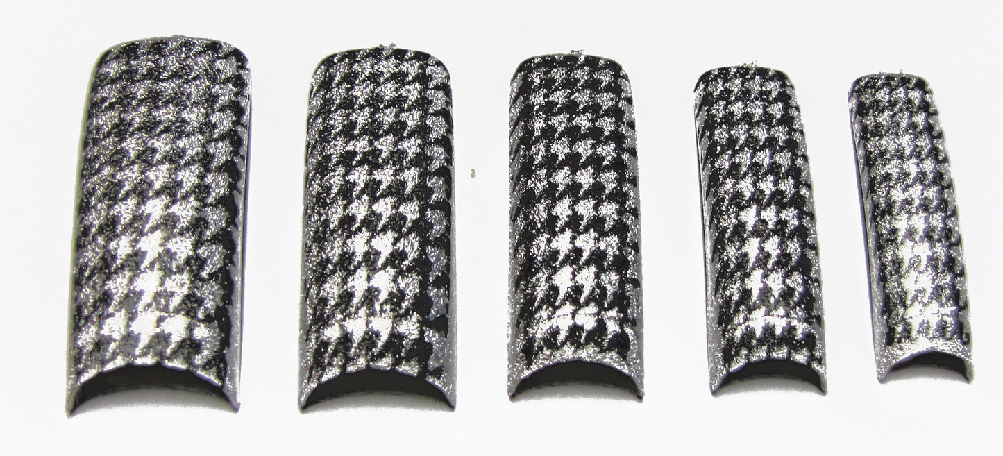 Pre-Designed Tips - Silver & Black Pattern 70pcs