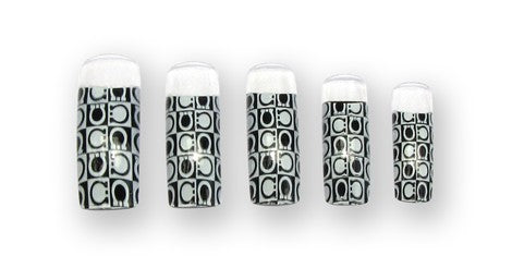 Pre-Designed Tips - Black & White Circles 70pcs