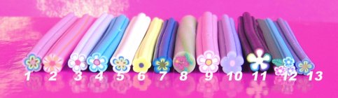 Fimo Sticks - Various Flowers