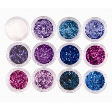 Metallic Blue Glitter Collection 12pcs - Random