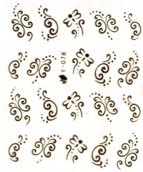 Water Transfer - Gold Butterflys