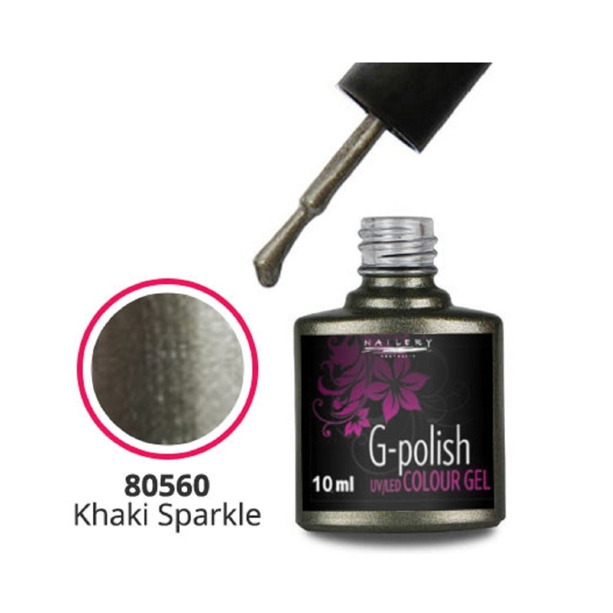 G-Polish Colour no. 60 - Khaki Sparkle 10ml