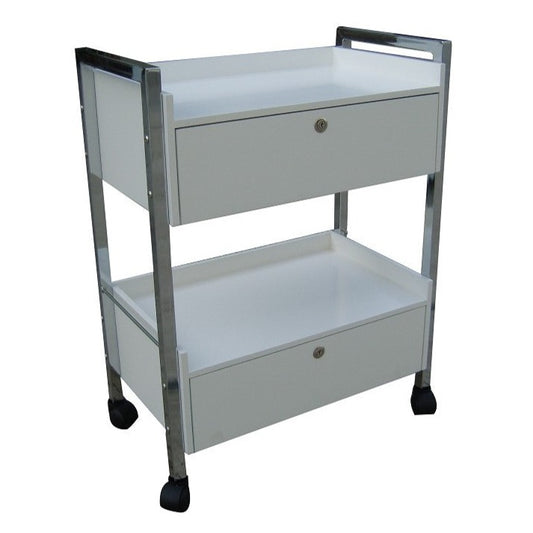 Sturdy 2-Drawer Trolley - White