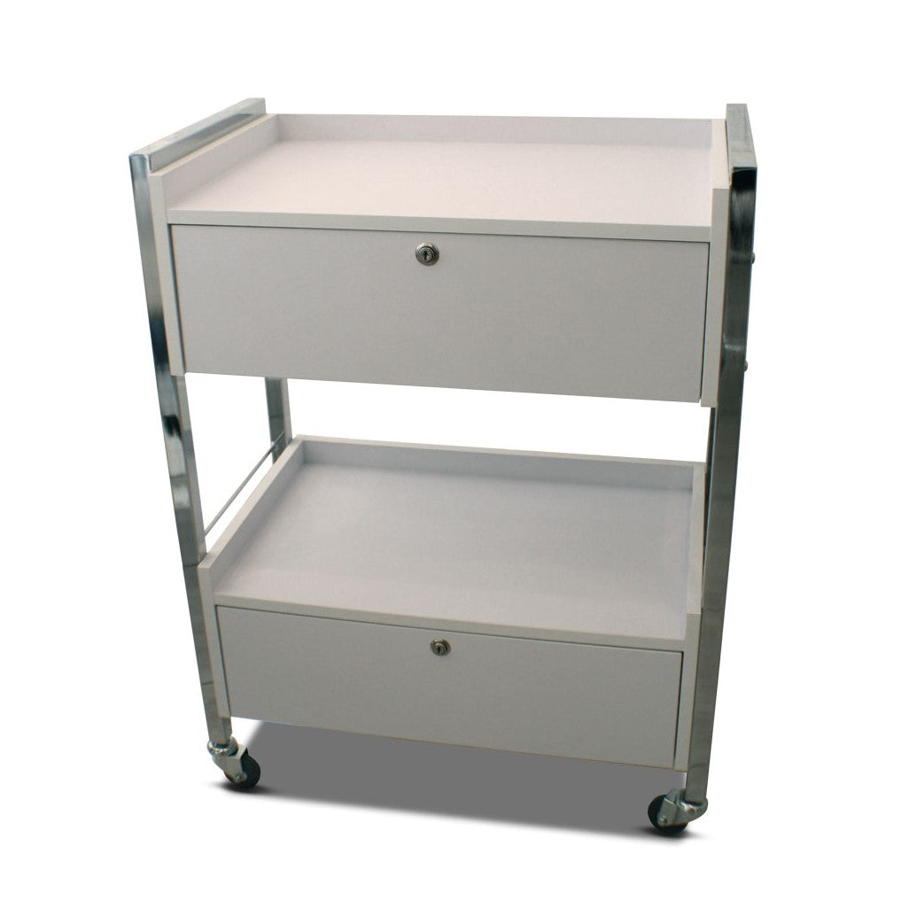 Sturdy 2-Drawer Trolley - White