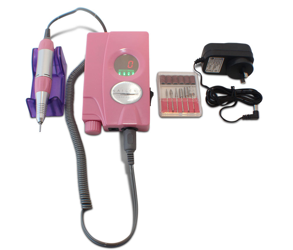Portable Cordless Electric Nail Drill - Pink