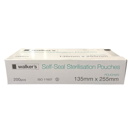 Walker's Self-Seal Sterilisation Pouches 135mm x 255mm Box 200