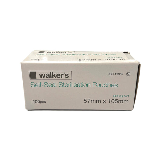 Walker's Self-Seal Sterilisation Pouches 57mm x 105mm Box 200