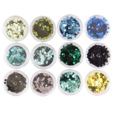 Metallic Green Collection 12pcs - Hexagon