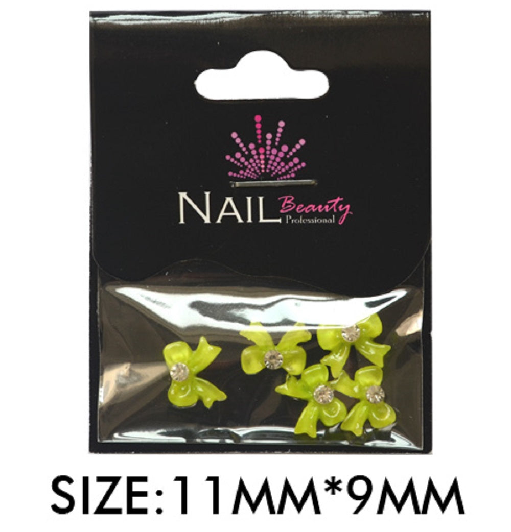 Nail bows #10 Black Sparkle 5pcs