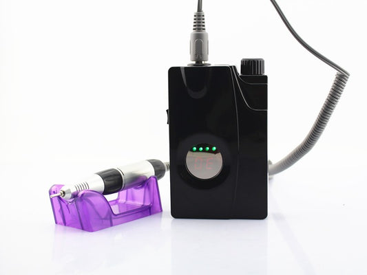 Portable Cordless Electric Nail Drill - Black