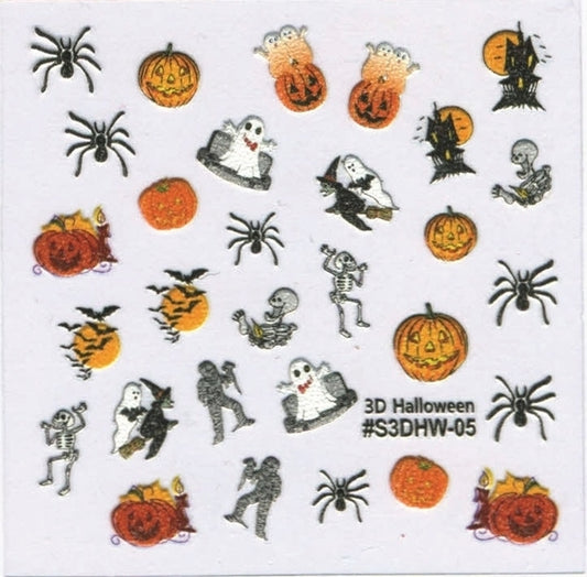 Halloween Sticker - Spiders & Pumpkins