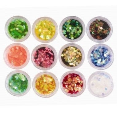 Neon Glitter Collection 12pcs - Hexagon