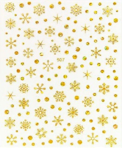 Christmas Snowflake Sticker - Gold Laser